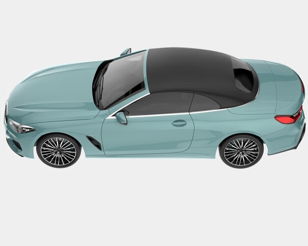 Auto deportivo aislado en el fondo Ilustración de renderización 3D