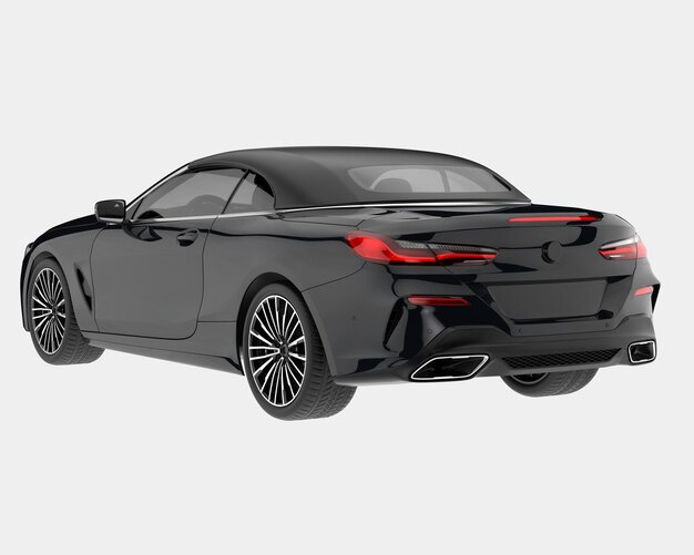 Auto deportivo aislado en el fondo Ilustración de renderización 3D