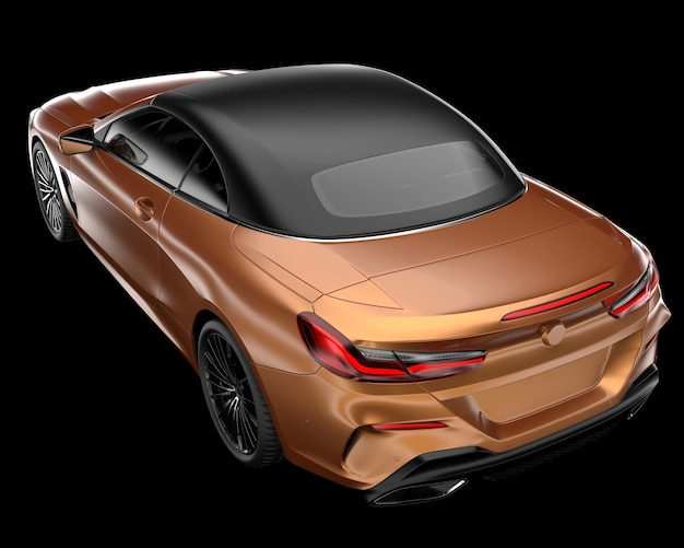 Auto deportivo aislado en el fondo Ilustración de renderización 3D