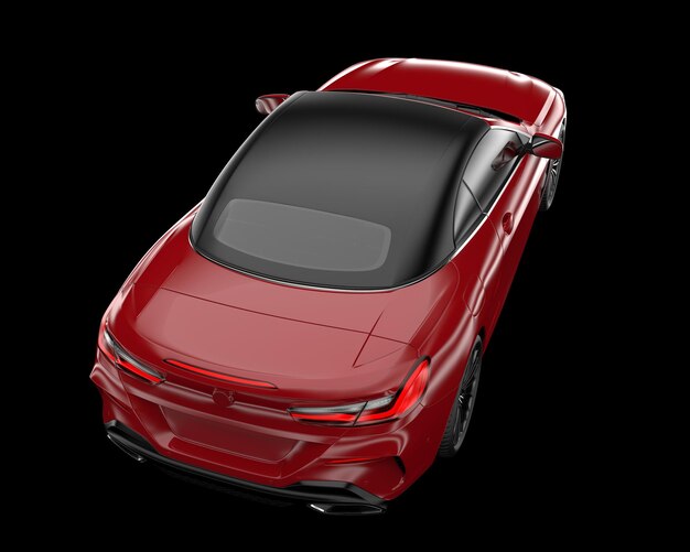 Auto deportivo aislado en el fondo Ilustración de renderización 3D
