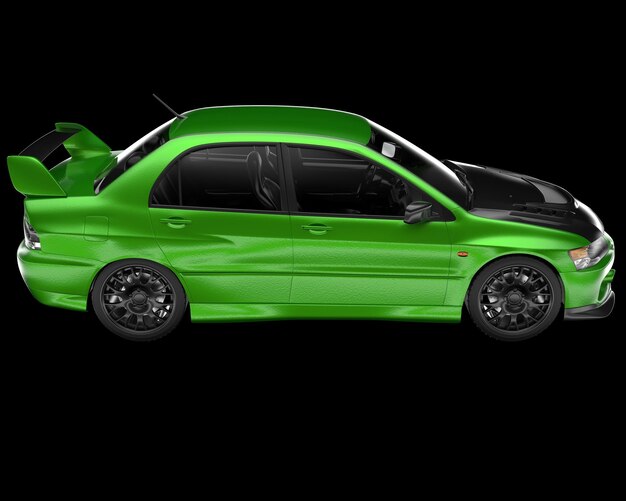 Auto deportivo aislado en el fondo Ilustración de renderización 3D