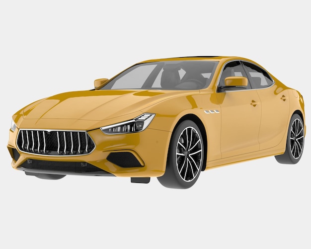 Auto deportivo aislado en el fondo Ilustración de renderización 3D