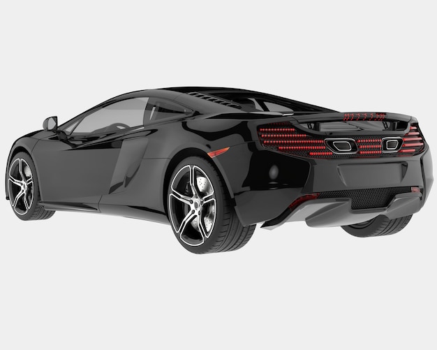 Auto deportivo aislado en el fondo Ilustración de renderización 3D