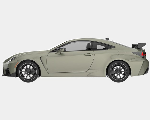 Auto deportivo aislado en el fondo Ilustración de renderización 3D