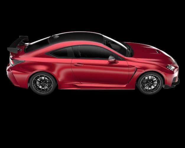 Auto deportivo aislado en el fondo Ilustración de renderización 3D