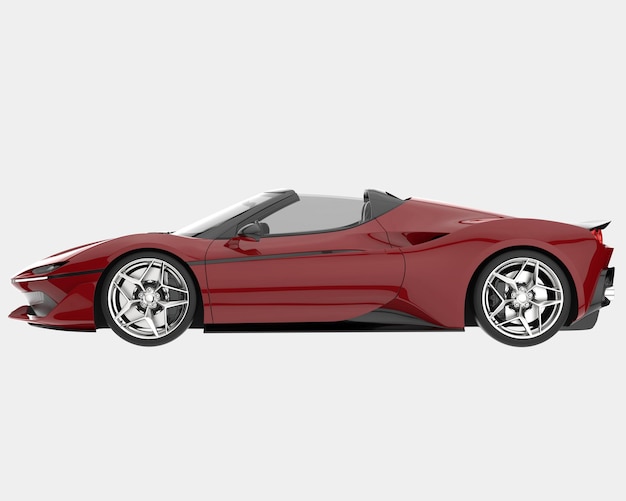 Auto deportivo aislado en el fondo Ilustración de renderización 3D