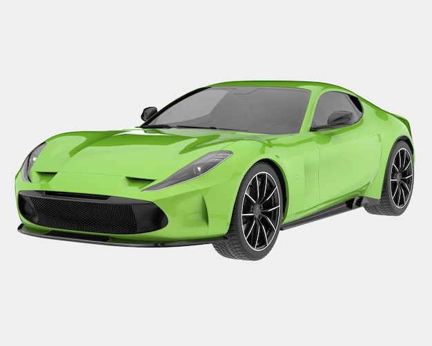 Auto deportivo aislado en el fondo Ilustración de renderización 3D