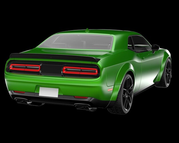 Auto deportivo aislado en el fondo Ilustración de renderización 3D