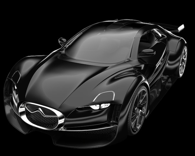 Auto deportivo aislado en el fondo Ilustración de renderización 3D