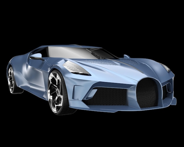Auto deportivo aislado en el fondo Ilustración de renderización 3D