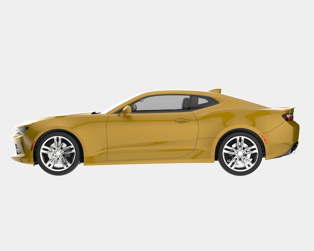Auto deportivo aislado en el fondo Ilustración de renderización 3D