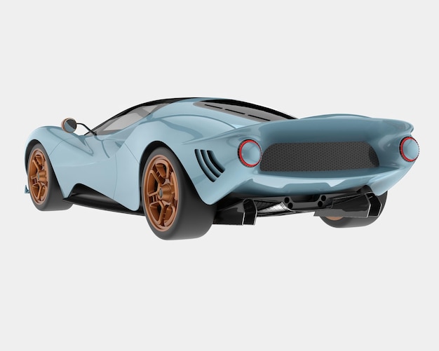 Auto deportivo aislado en el fondo Ilustración de renderización 3D