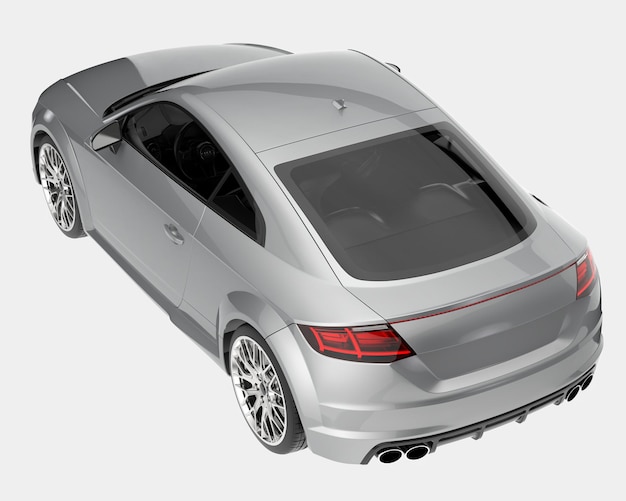 Auto deportivo aislado en el fondo Ilustración de renderización 3D