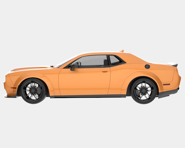 Auto deportivo aislado en el fondo Ilustración de renderización 3D