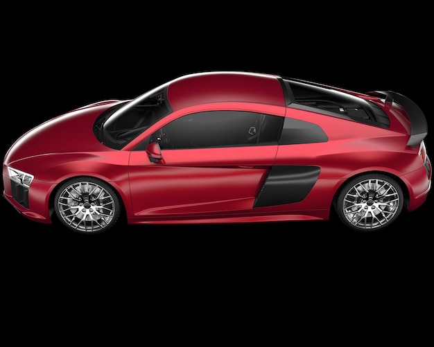 Auto deportivo aislado en el fondo Ilustración de renderización 3D