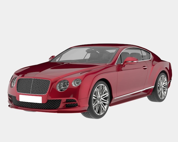 Auto deportivo aislado en el fondo Ilustración de renderización 3D
