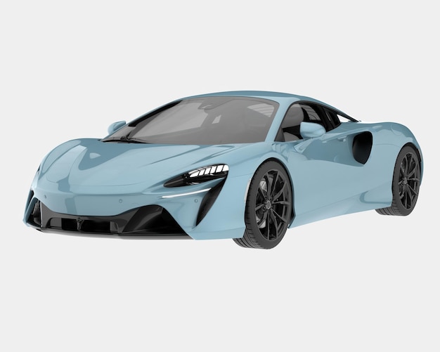 Auto deportivo aislado en el fondo Ilustración de renderización 3D