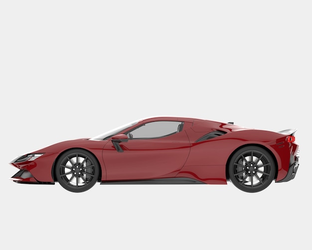 Auto deportivo aislado en el fondo Ilustración de renderización 3D