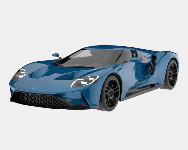 Auto deportivo aislado en el fondo Ilustración de renderización 3D