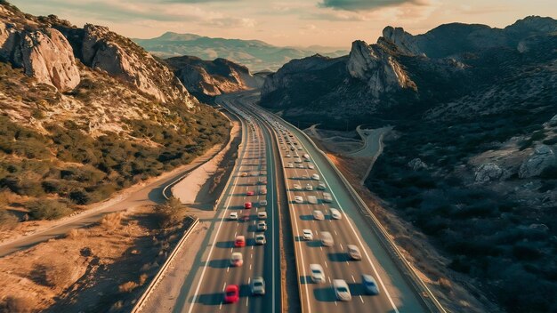 Auto-estrada de alta velocidade nas montanhas espanholas