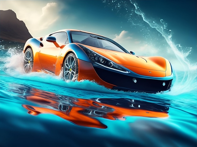 Auto im Wasser Wasser-Effekt