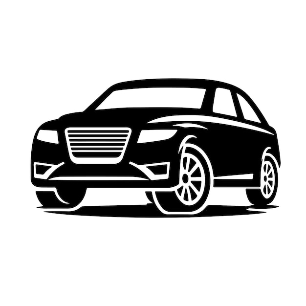 Auto-Logo-Ikonen Silhouette Kunst-Vektor-Illustration mit weißem Hintergrund