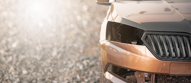 El auto se rompió en un accidente automovilístico.