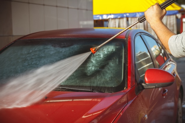 Autoatendimento de lavagem de carros sem contato