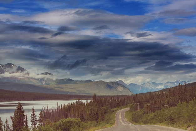 Autobahn in Alaska, USA