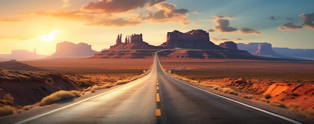 Autobahn in Monument Valley in Arizona in den USA