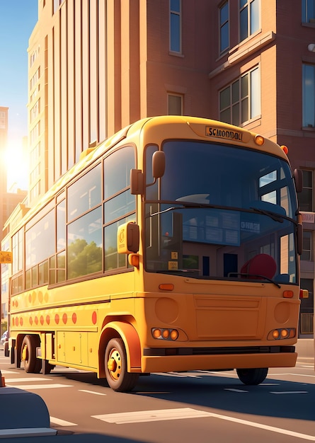 Un autobús amarillo con la palabra bus en el frente.