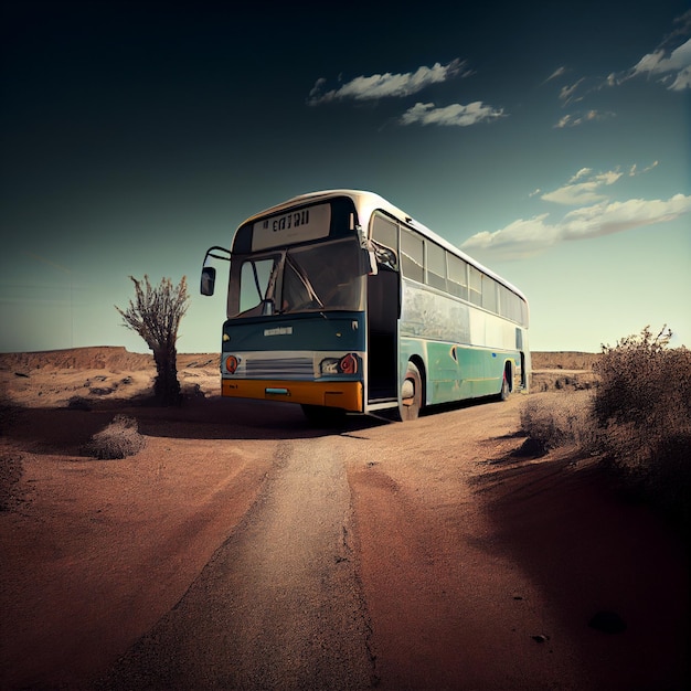 Autobús clásico en carretera