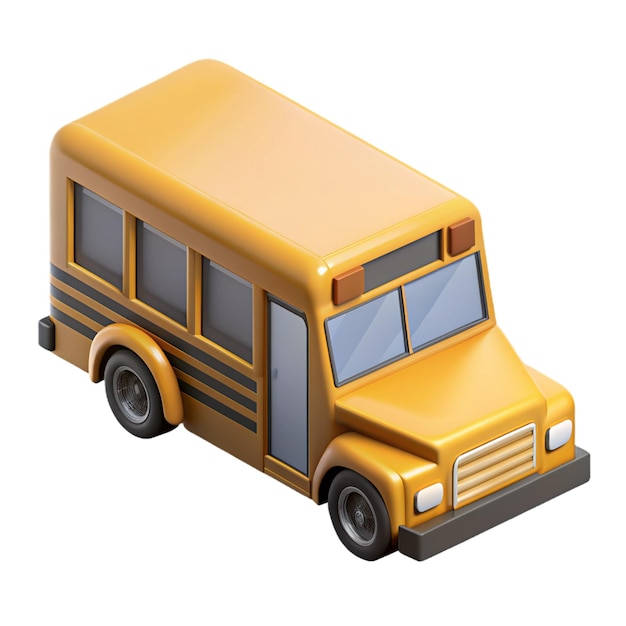 Autobús escolar amarillo 3D