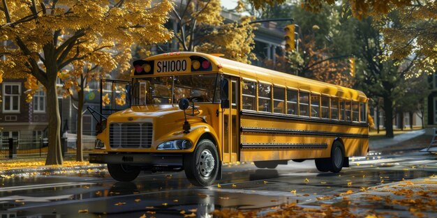 autobús escolar amarillo IA generativa