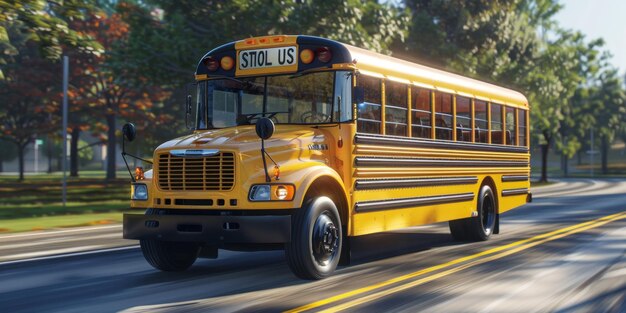 autobús escolar amarillo IA generativa