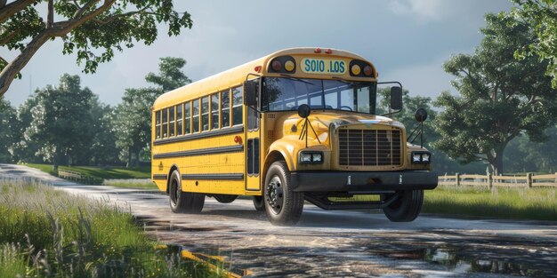 autobús escolar amarillo IA generativa