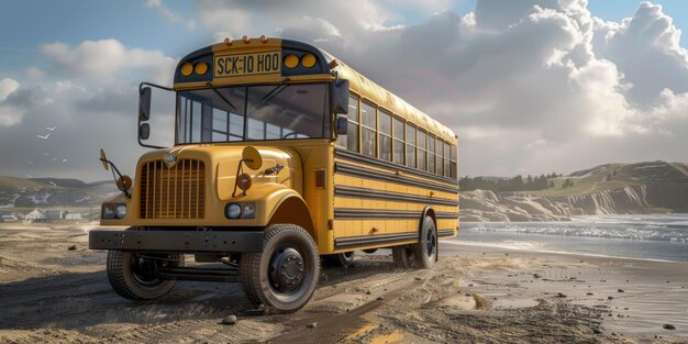 autobús escolar amarillo IA generativa