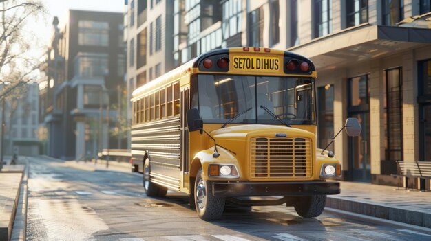 Un autobús escolar amarillo