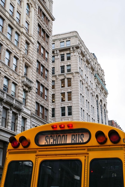 Autobús escolar en la ciudad de Nueva York