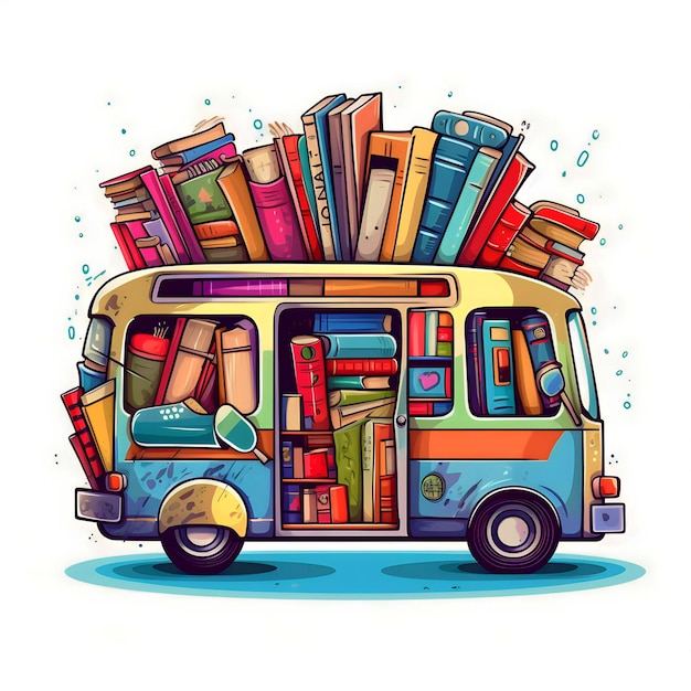 Foto autobús y libros