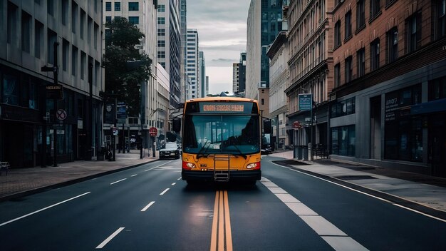 Un autobús público en la calle