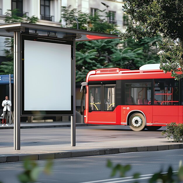 un autobús rojo está conduciendo por la calle