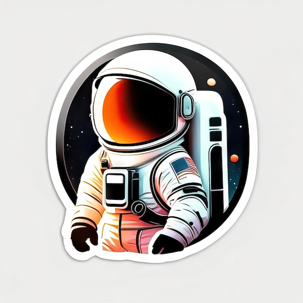 Autocolante de astronauta no espaço