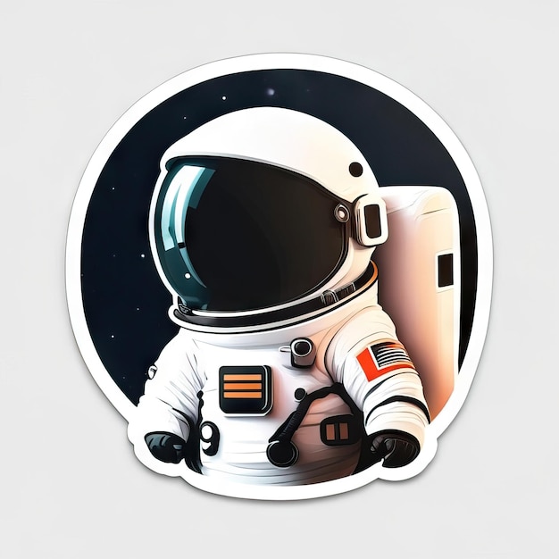 Autocolante de astronauta no espaço