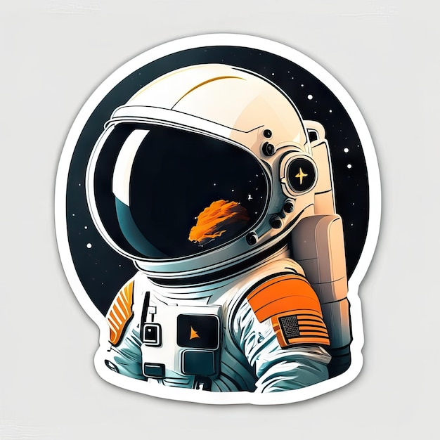 Autocolante minimalista de astronauta