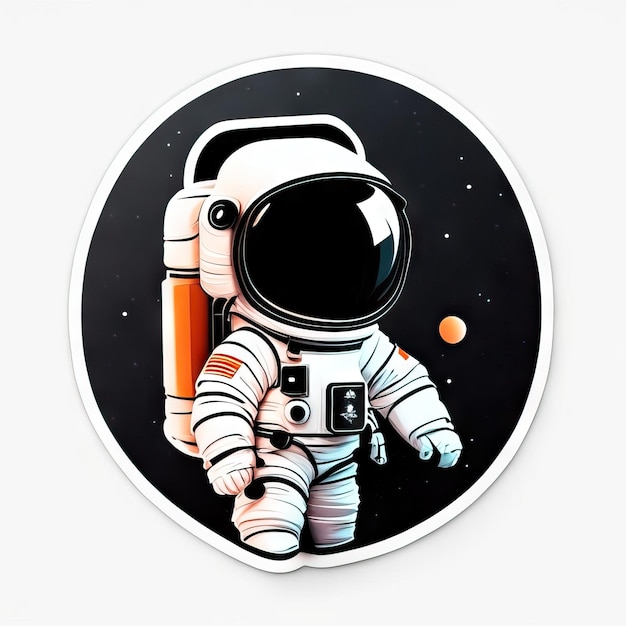 Autocolante minimalista de astronauta