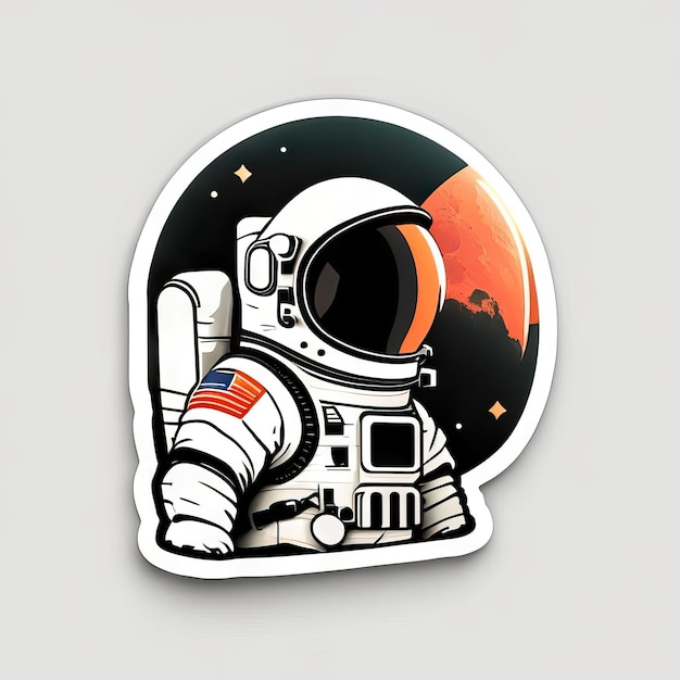 Autocolante minimalista de astronauta