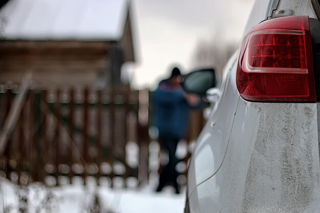 Autodorf Winterschnee