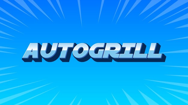 Autogrill 3D blauer Text