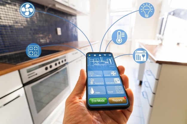Automatización del hogar de cocina inteligente